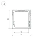 Arlight Профиль SL-SLIM20-H20-3000 ANOD Алюминий 036038