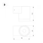 Arlight Светильник LGD-RAY-WALL-R65-12Вт Warm3000 GR 6 deg 230В IP65 049984