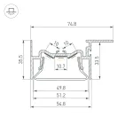 Arlight Профиль FOLED-50-CEIL-SIDE-2000 Алюминий 035770
