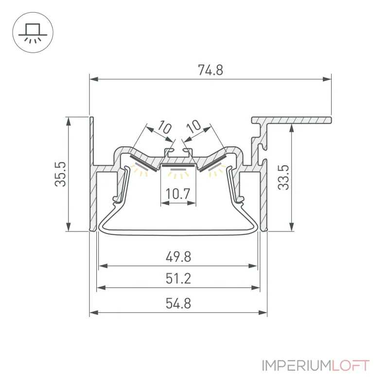Arlight Профиль FOLED-50-CEIL-SIDE-2000 Алюминий 035770 Arlight Профиль FOLED-50-CEIL-SIDE-2000 Алюминий 035770