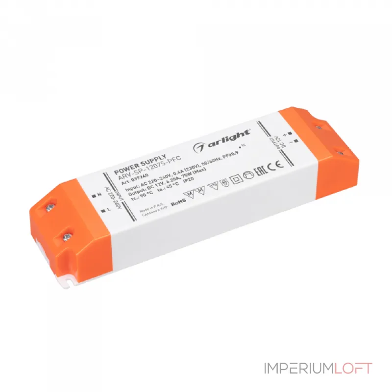 Arlight Блок питания ARV-SP-12075-PFC 12В 6.25A 75Вт IP20 039240