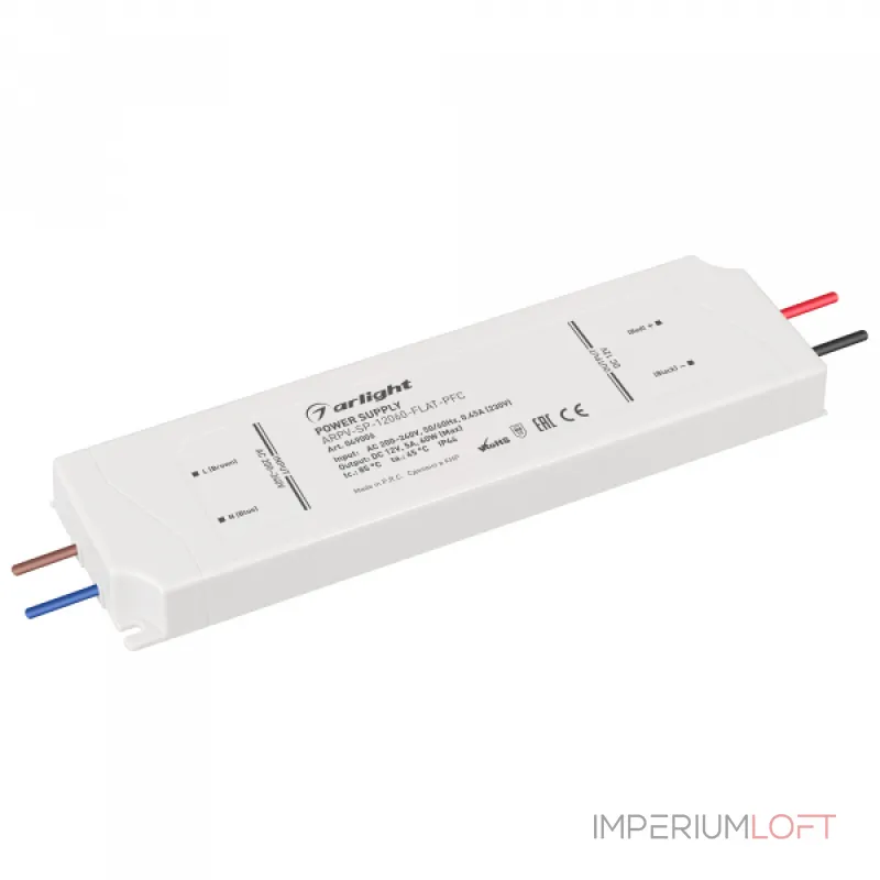 Блок питания ARPV-SP-12060-FLAT-PFC 12В 5A 60Вт Arlight IP44 049006