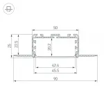 Arlight Профиль KLUS-POWER-W50H25-F-HIDE-2000 Алюминий 028918