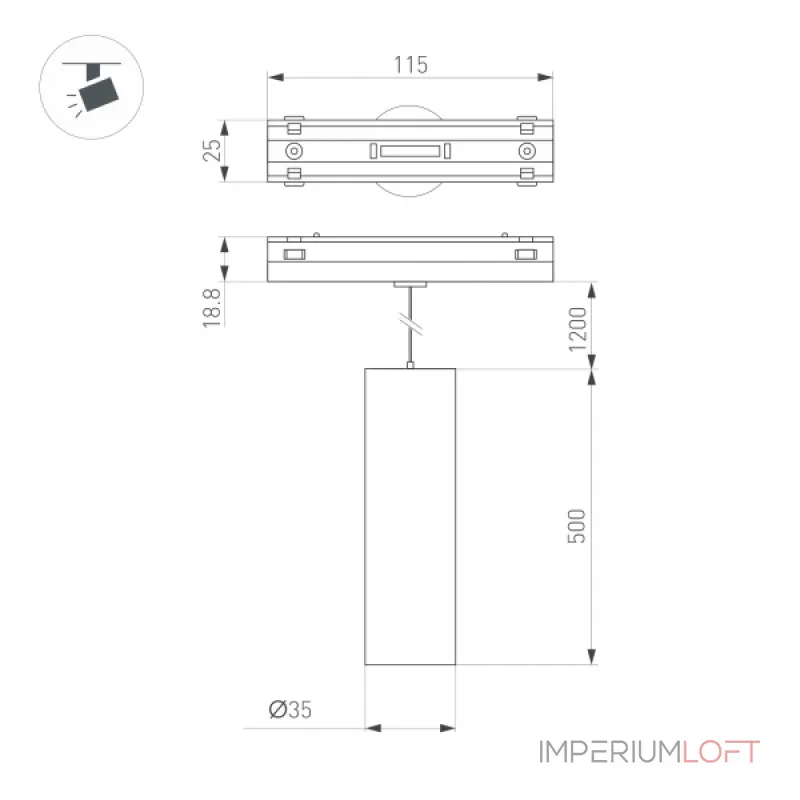 Светильник MAG-VIBE-SPOT-HANG-R35-10Вт Day4000-MIX BK 24 deg 48В DALI Arlight IP20 045015
