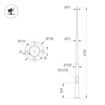 Arlight Опора фланцевая OXOR-OT3-D108-L4000 BK Сталь 051327