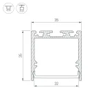 Arlight Профиль с экраном SL-LINE-3535-2500 WHITE+OPAL Алюминий 036302