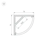 Arlight Профиль с экраном ARH-KANT-H16-2000 ANOD+OPAL Алюминий 036770