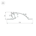 Arlight Профиль с экраном ALM-ARC-SINGLE-2000 ANOD+FROST Алюминий 029850