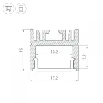 Arlight Профиль LINE-1716-2000 ANOD Алюминий 046076