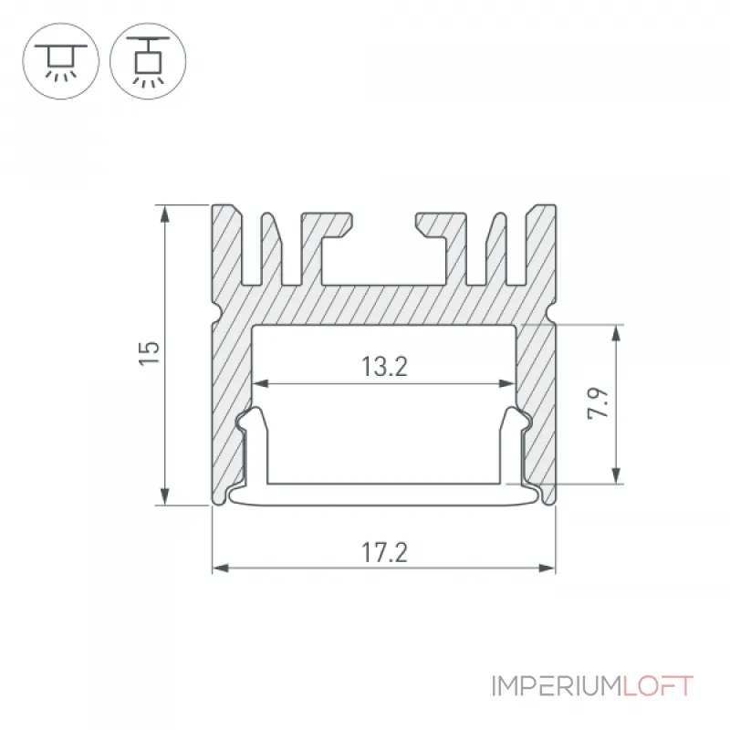 Arlight Профиль LINE-1716-2000 ANOD Алюминий 046076