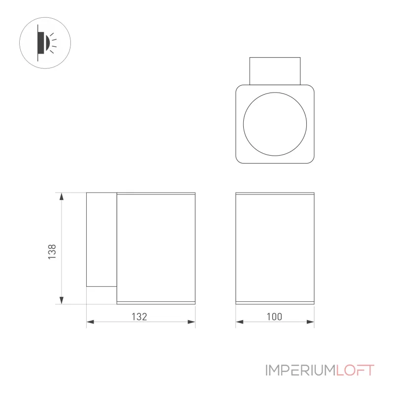 Светильник LGD-EVO-WALL-S100x100-12Вт Warm3000 GR 44 deg 230В Arlight IP54 046193 Светильник LGD-EVO-WALL-S100x100-12Вт Warm3000 GR 44 deg 230В Arlight IP54 046193