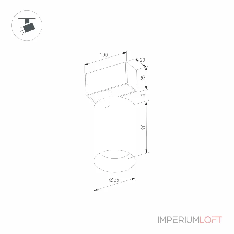 Светильник MAG-SPOT-25-R90-9Вт Warm3000 BK 30 deg 24В DALI Arlight IP20 046310