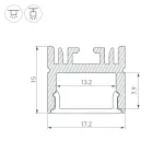 Arlight Профиль LINE-1716-2000 ANOD Алюминий 046076