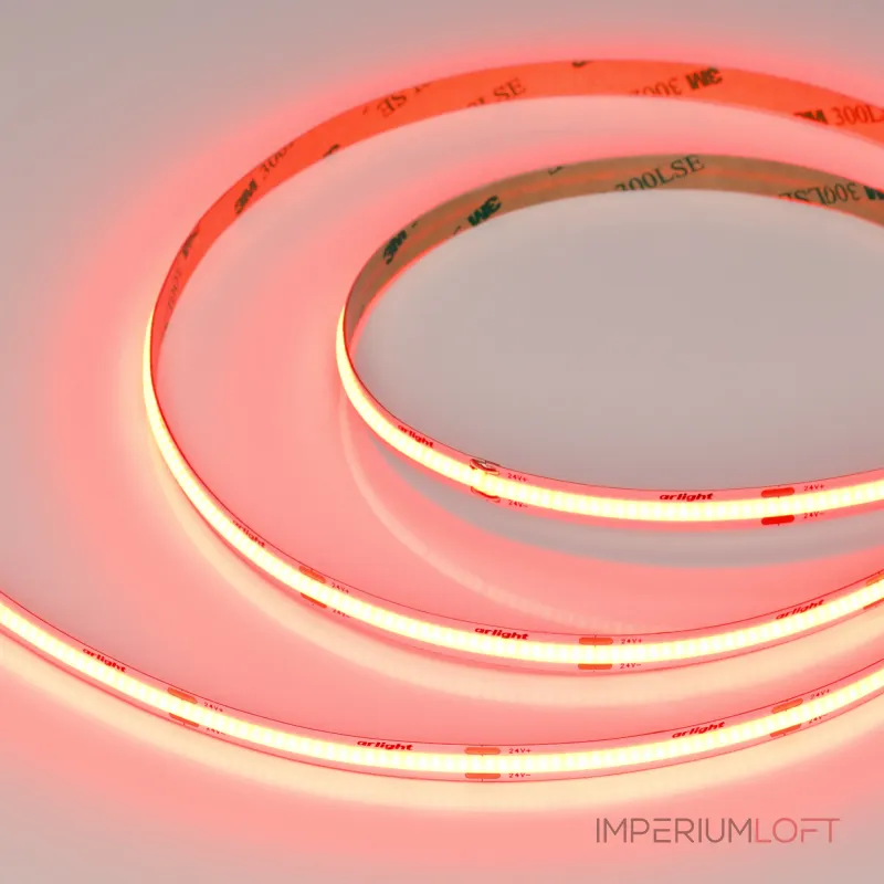 Лента COB-X480-8mm 24В Red 8 В/м IP20 5м Arlight 047739