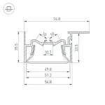 Arlight Профиль FOLED-50-CEIL-SIDE-2000 Алюминий 035770