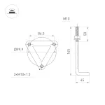 Arlight Светильник LGD-CASTELLO-BOLL-H1200-20Вт Warm3500-MIX GR 80 deg 230В IP65 047686