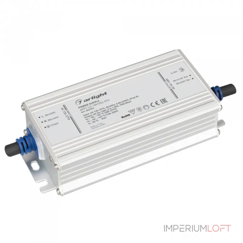 Arlight Блок питания ARPJ-LG-1081050-PFC 75Вт 54-108В 0.5-1.05A IP67 047372 Arlight Блок питания ARPJ-LG-1081050-PFC 75Вт 54-108В 0.5-1.05A IP67 047372