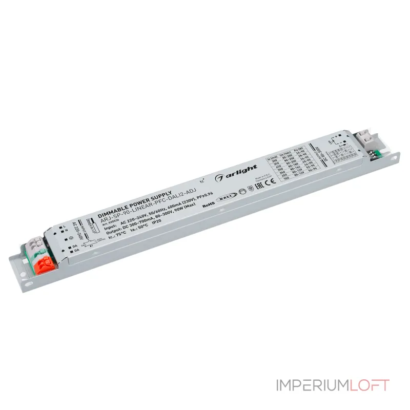 Arlight Блок питания ARJ-SP-90-LINEAR-PFC-DALI2-ADJ 90Вт 80-300В 0.3-0.7A IP20 035536 Arlight Блок питания ARJ-SP-90-LINEAR-PFC-DALI2-ADJ 90Вт 80-300В 0.3-0.7A IP20 035536