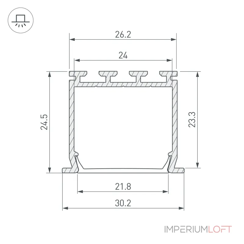 Arlight Профиль PLS-LOCK-H25-FS-2000 ANOD Алюминий 016446