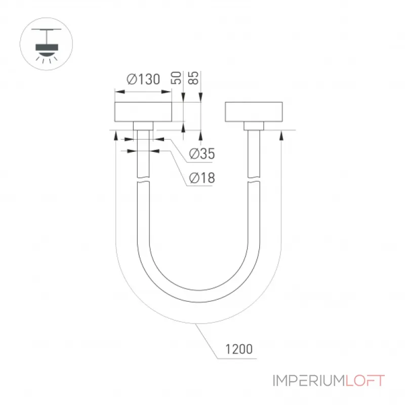 Светильник SP-TROPIC-SURFACE-R18-L1200-18Вт Warm3000 BK 360 deg 230В Arlight IP20 043401