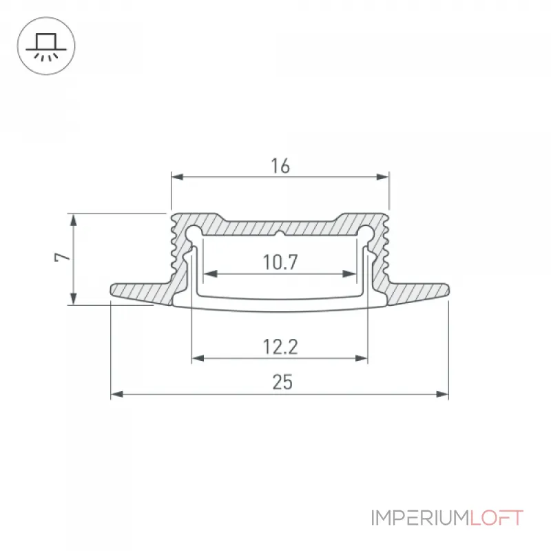 Arlight Профиль SL-SLIM-H7-F25-2000 ANOD Алюминий 023717