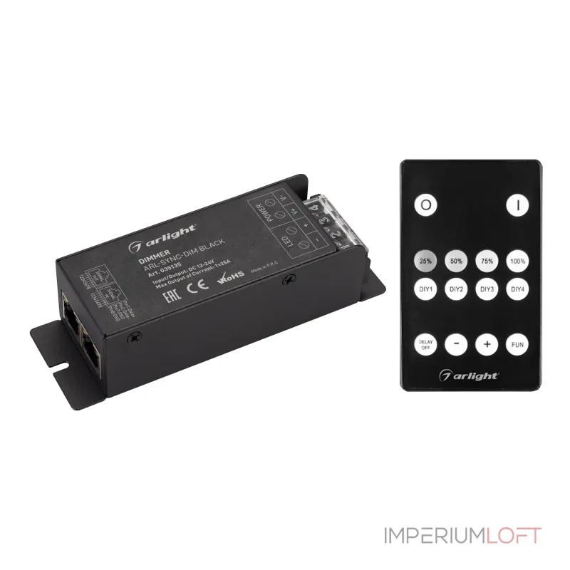 Arlight Диммер ARL-SYNC-DIM Black 12-24В 1x25A ПДУ 14кн RF RJ45 IP20 035135 Arlight Диммер ARL-SYNC-DIM Black 12-24В 1x25A ПДУ 14кн RF RJ45 IP20 035135