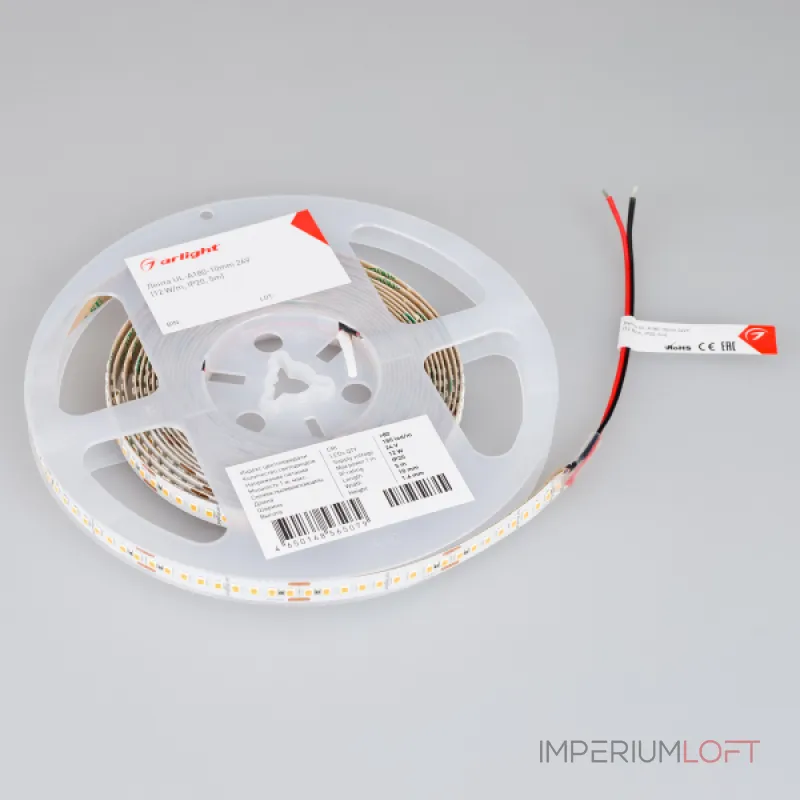 Лента UL-A180-10mm 24В Warm2700 12 В/м IP20 5м Arlight высок.эфф.180 лм/Вт 044516 Лента UL-A180-10mm 24В Warm2700 12 В/м IP20 5м Arlight высок.эфф.180 лм/Вт 044516