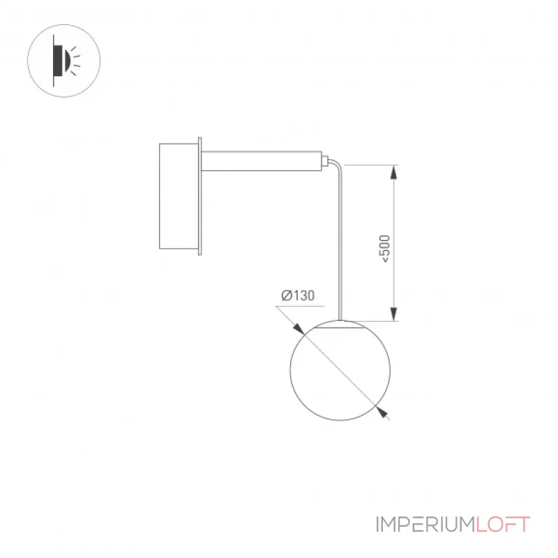 Arlight Светильник SP-BEADS-WALL-HANG-R130-6Вт Day4000 BK-GD 180 deg 230В IP20 037065