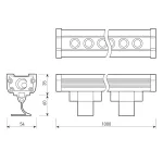 Линейный прожектор AR-LINE-1000-36Вт Warm3000 GR 30 deg 230В Arlight IP65 024306(1)
