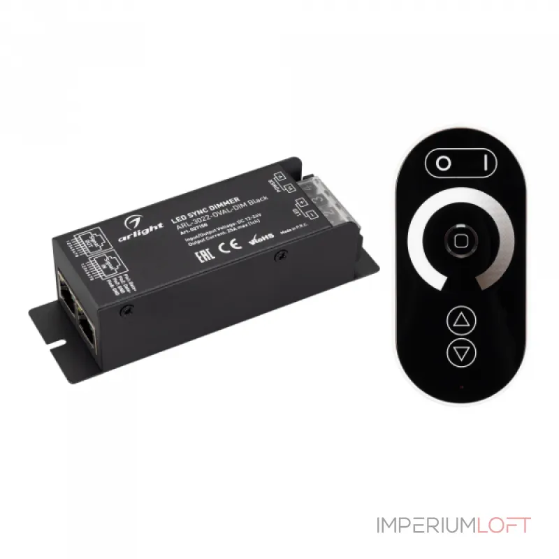 Arlight Диммер ARL-3022-OVAL-DIM Black 12-24В 1x25A ПДУ RF IP20 027150 Arlight Диммер ARL-3022-OVAL-DIM Black 12-24В 1x25A ПДУ RF IP20 027150