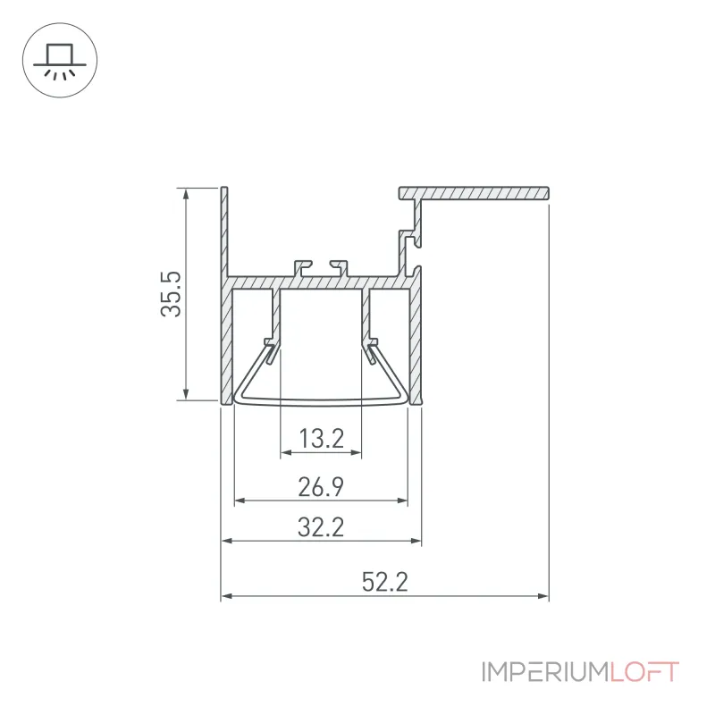 Профиль FOLED-CEIL-SIDE-3000 Arlight Алюминий 044856 Профиль FOLED-CEIL-SIDE-3000 Arlight Алюминий 044856
