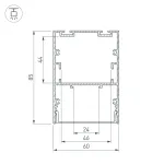 Arlight Профиль ARH-LINE-6085-3000 BLACK Алюминий 036138