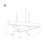 Arlight Светильник ALT-LINEAIR-TRIANGLE-FLAT-UPDOWN-DIM-785-85Вт Warm3000 BK 100 deg 230В IP20 035703