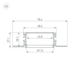 Arlight Профиль FANTOM-W49-2000 ANOD Алюминий 046430
