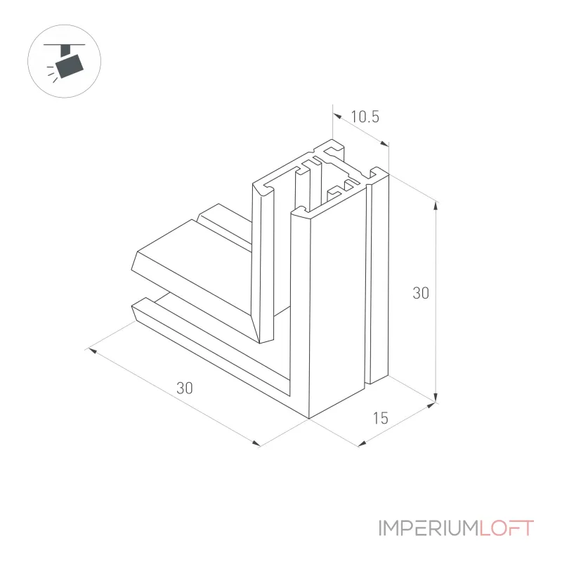 Коннектор угловой MAG-MICROCOSM-CON-L90 BK Arlight IP20 044527