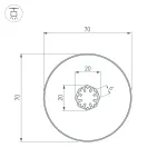 Arlight Профиль SL-ROUND-D70-360deg-2000 ANOD Алюминий 037770