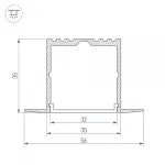 Arlight Профиль ARH-POWER-F-W35-2000 ANOD Алюминий 016139