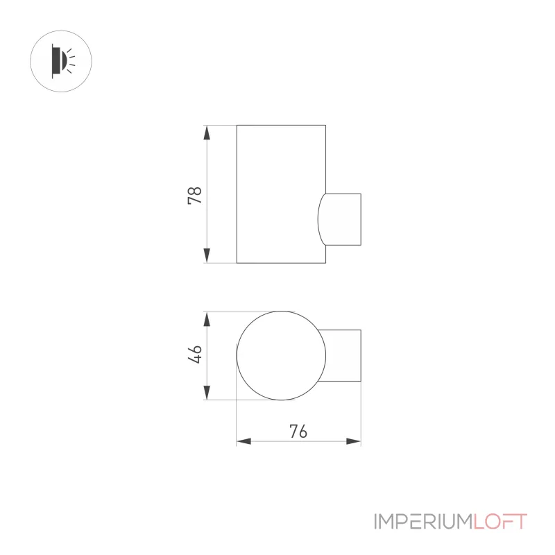 Arlight Светильник KT-RAY-WALL-R46-3Вт Warm3000 GR 24 deg 24В IP65 034116 Arlight Светильник KT-RAY-WALL-R46-3Вт Warm3000 GR 24 deg 24В IP65 034116