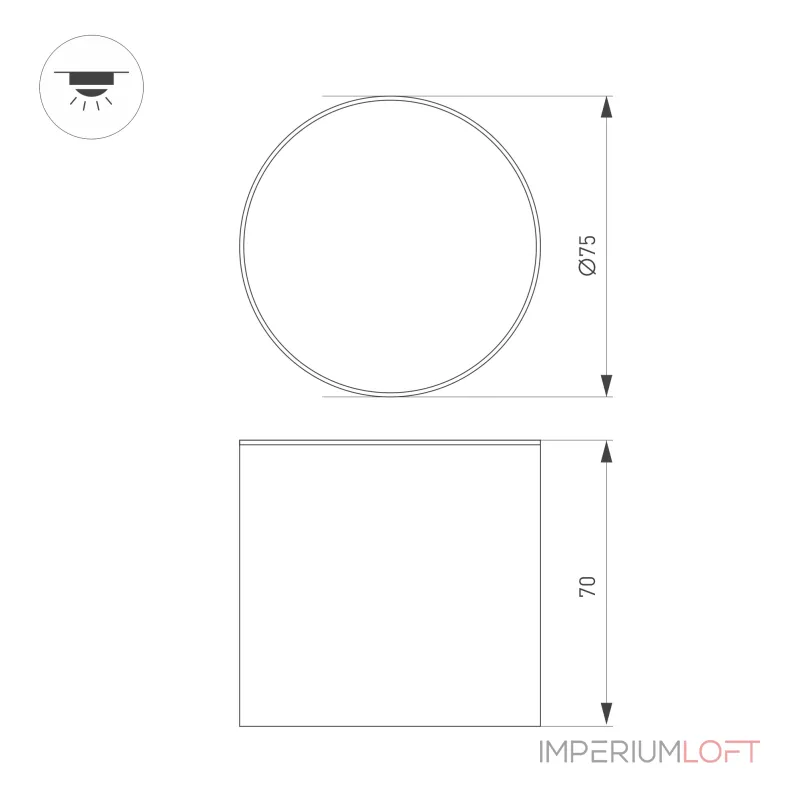 Светильник SP-CYLINDO-R75-7Вт Day4000 BK 110 deg 230В Arlight IP54 043965