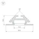 Arlight Профиль PHS-V-2000 ANOD Алюминий 013212