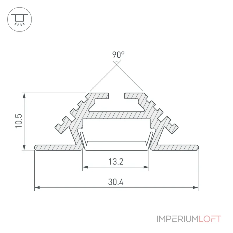 Arlight Профиль PHS-V-2000 ANOD Алюминий 013212