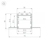 Arlight Профиль LINIA32-FANTOM-2000 ANOD Алюминий 049950