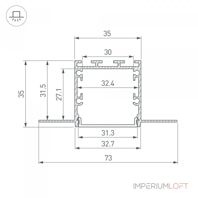 Arlight Профиль LINIA32-FANTOM-2000 ANOD Алюминий 049950