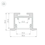 Arlight Профиль SL-LINE-3523-F-2500 WHITE Алюминий 043117