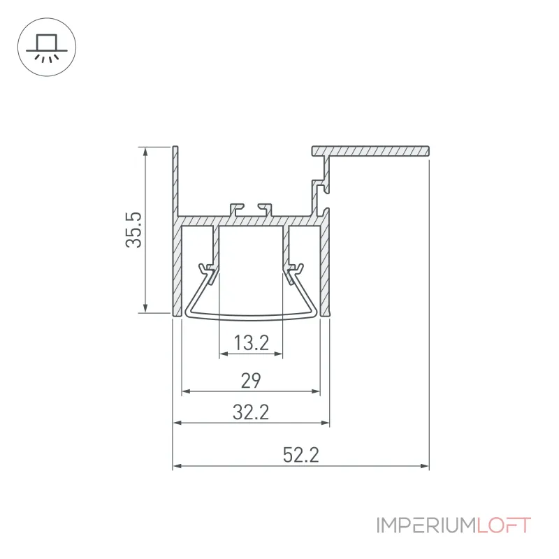 Профиль FOLED-CEIL-SIDE-3000 Arlight Алюминий 044856 Профиль FOLED-CEIL-SIDE-3000 Arlight Алюминий 044856