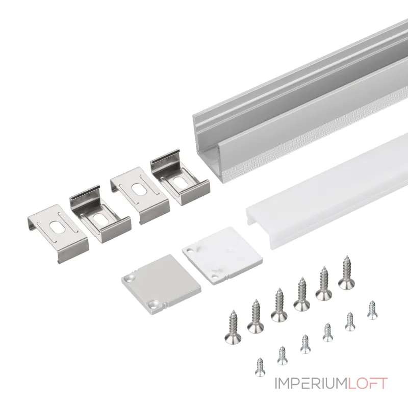 Arlight Профиль с экраном SL-SLIM20-H20-2000 ANOD+OPAL Алюминий 036836