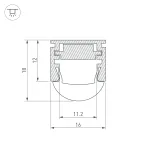 Arlight Профиль PDS-REGULOR-2000 ANOD Алюминий 013874