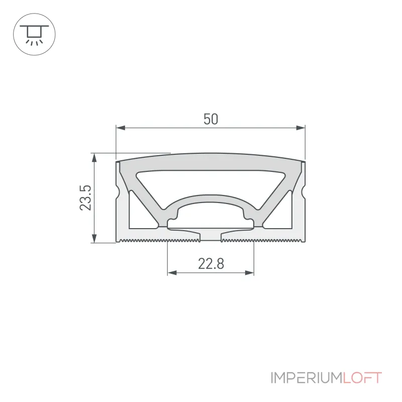 Силиконовый профиль WPH-FLEX-5025-TOP-S23-5м WHITE Arlight Силикон 049947