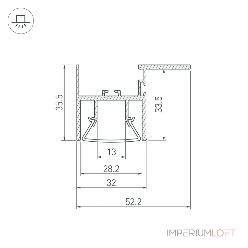 Профиль FOLED-CEIL-SIDE-3000 Arlight Алюминий 044856 Профиль FOLED-CEIL-SIDE-3000 Arlight Алюминий 044856