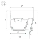 Arlight Профиль STRETCH-S-30-WALL-SIDE-2000 STEP Алюминий 040702